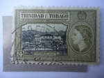 Stamps America - Trinidad y Tobago -  Queen Elizabeth II - Palacio de Gobierno - Pictóricos 1953/59