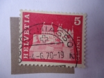 Stamps Switzerland -  Castillo de lenzburg-Ciudad de Lenzburg, Cantón de Argovia-Suiza.