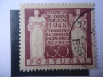Stamps Portugal -  Exposición Obras Públicas - Arquitectura e Ingeniería Alegóricas