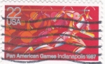 Stamps United States -  JUEGOS PANAMERICANOS INDIANAPOLIS