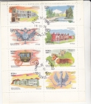 Stamps : Europe : Oman :  PALACIOS. CASTILLOS. ESCUDOS, PAISAJE Y CARROZA 