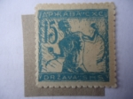 Stamps : Europe : Slovenia :  Hombre de Verigar-Romper Cadenas - Sello de los Eslovenos, Croatas y serbios, Reino -1919 - problema