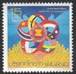 Stamps Thailand -  3271 - Comunidad Económica Asean, banderas de los paises miembros