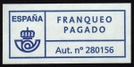 Sellos del Mundo : Europe : Spain : COL-FRANQUEO PAGADO - AUT. Nº 280156
