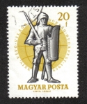 Stamps Hungary -  Campeonato Mundial de Esgrima, Budapest, Combatiente de la 15a Cty.
