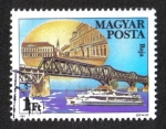 Stamps Hungary -  Puentes del Danubio, Baja, Hungría