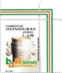 Stamps Honduras -  L Aniv. Banco Occidente. Cerámica maya 