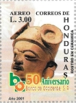 Stamps : America : Honduras :  L Aniv. Banco Occidente. Cerámica maya 