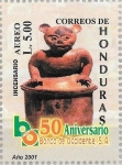 Stamps : America : Honduras :  L Aniv. Banco Occidente. Cerámica maya 