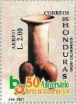 Stamps Honduras -  L Aniv. Banco Occidente. Cerámica maya 