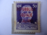 Stamps Italy -  Esfinge del Rey Emmanuel III de Italia (de frente) Republica Social Italiana- Fascista. 1944