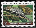 Sellos del Mundo : Africa : Madagascar : Camaleon nasatus