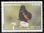 Stamps : America : Honduras :  Melitaeinae Chlosyne Janais
