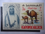 Stamps United Arab Emirates -  FUJEIRA- Jeque Majammet Bin Hamad Al Sharji - Dromedario (Camelus dromedarius) 
