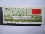 Stamps Hungary -  Gaviota de Hidrofidoil I - Puerto Izmail (Ucrania) - Bandera Rusa - Río Danubio