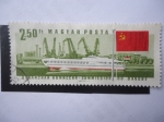 Sellos de Europa - Hungra -  Gaviota de Hidrofidoil I - Puerto Izmail (Ucrania) - Bandera Rusa - Río Danubio