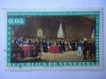 Stamps Venezuela -  Sesquicentenario de la  Declaración de Independencia, 5 de Julio 1811 al 1961 - Firma de la Independ