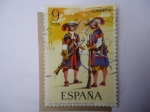 Stamps Spain -  Edi:Es 2171 - Mosquetero Tercio Morados Viejos 1694 - Uniformes Militares  