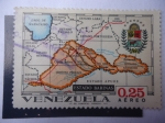 Stamps Venezuela -  Estado Barinas - Mapa y Escudo de Armas.