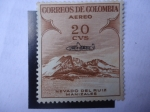 Stamps Colombia -  Nevado del Ruiz - Manizales-Promoción del Turismo-Unificado-Sobreimpreso.