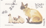 Stamps Oman -  GATOS SIAMESES