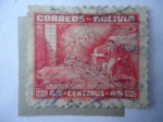 Stamps : America : Bolivia :  Pedro Domingo Murillo (1757-1810)-Pintura: "Sueño de Murillo"-Olo del Pintor Boliviano Avelino Nogal