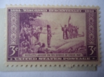 Stamps United States -  Tricentenario de Wisconsin (1634-1934) La llegada de jean Nicolet´s  en las Costas de Green Bay
