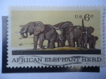 Sellos de America - Estados Unidos -  Manada de Elefante Africano -Elefante- Loxodonta africana
