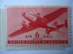 Stamps United States -  Avión Bimotor de Transporte - Correo Aéreo 1941-1949
