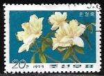 Stamps North Korea -  White rhododendron