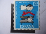 Stamps Spain -  Ed:1801 - Día Nacional de la Caridad 1967- Valores Cívicos-Ángel de la Guarda.