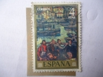 Stamps Spain -  Ed:2080 - La Vuelta de la Pesca - Oleo del Pintor: José Gutiérrez Solano (1886-1945)