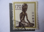 Stamps Japan -  Estatua de Miroko Bosatsu (Buda Maitreya) _Templo Budista de Horyu-Ji