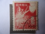 Stamps Japan -  Pesca de Cormoranes (Phalacrocoracidae) Pato Cuervo