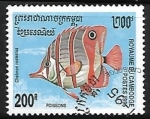 Stamps Cambodia -  Copperband Butterflyfish