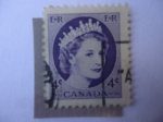 Sellos de America - Canad� -  Queen Elizabeth II - retrato de Dorothy Wilding. Serie 1954/62