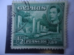 Stamps Cyprus -  King George VI . Ruinas del Antiguo Teatro Salamis - Serie: King, George VI