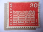 Stamps Switzerland -  Casas Cuadradas y a Dos Aguas del Pueblo de GAIS.