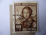 Stamps Switzerland -  Mujer del Cantón de Appenzell (Capital de Herisau y Trogen-Suiza)