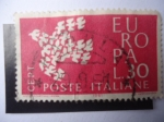 Sellos de Europa - Italia -  Europa - C.E.P.T. 1961 - Palomas. Palomas Mensajeras-Servicio Postal