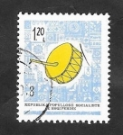 Stamps : Europe : Albania :  1754 - Instrumento de música popular, Tambor