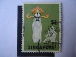 Stamps : Asia : Singapore :  Yao CHi - Tradicional Danza y Instrumento Musical.