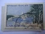 Stamps France -  Bahía de Arcachon (Golfo de Vizcaya) Oleo del Clement Serveau (1886-1972)