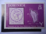 Stamps : America : Dominica :  Centenario del Sello Postal Dominica 1874-1974 - ex colonia Británica- Pequeñas Antillas. 