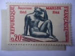 Stamps France -  Escultura de, Aristide Maillol (1861-1944)