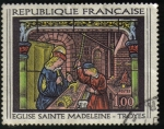 Stamps : Europe : France :   Vitral de la Iglesia Santa Magdalena