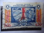 Stamps France -  Protección Civil - Cuerpo de Bomberos-Defensa Civil-Símbolos de Fuego, Agua 