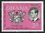 Sellos del Mundo : Africa : Ghana : Principe Felipe de Inglaterra y Escudo de Armas de Ghana