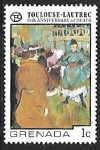 Sellos del Mundo : America : Granada :     75th Death Anniversary of Toulouse-Lautrec
