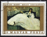 Stamps Hungary -  COL-'HÃ–LGY LEGYEZÃ–VEL' POR EDOUARD MANET
